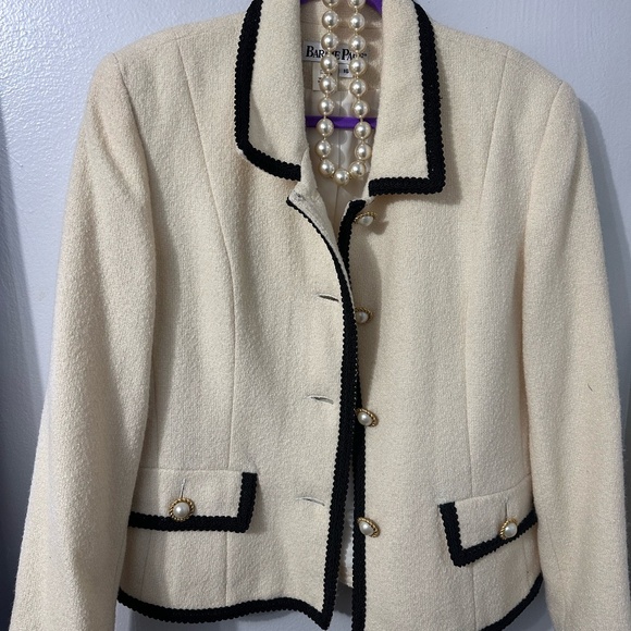 Barrie Pace Black and Cream Chanel Style Jacket 16 - Picture 1 of 4